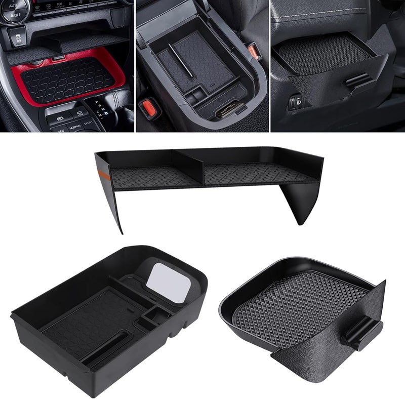 DIAMOOKY منظم كونسول مركزي مطور متوافق مع تويوتا RAV4 2025 2024 2023 2022 2021 2020 2019 ملحقات داخلية، صينية تخزين تغيير السرعة، درج تخزين جانب السائق - 3 قطع - Image 1